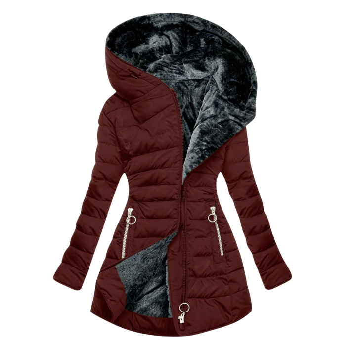 Ruchmira - Cappotto Impermeabile Imbottito Con Cappuccio e Fodera In Pile