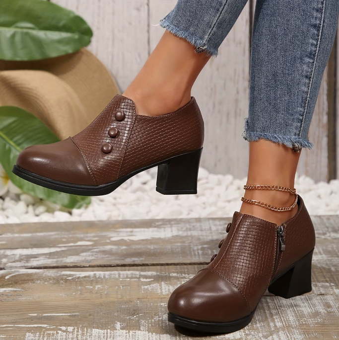 Sunchica - Comode Scarpe Con Tacco E Cerniera