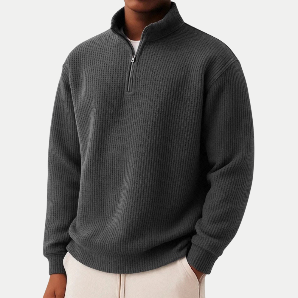 Shachar - Maglione Casual Con zip