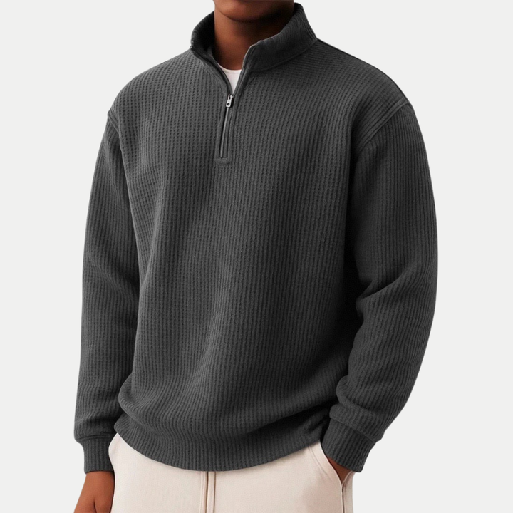 Shachar - Maglione Casual Con zip