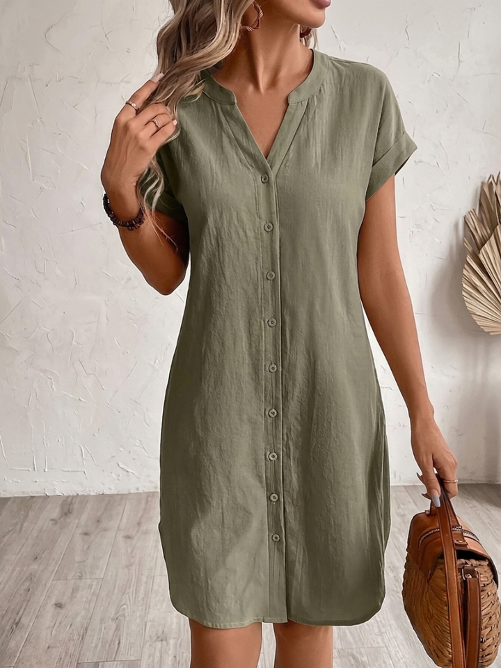 Khalela - Comodo Abito Camicia In Iino