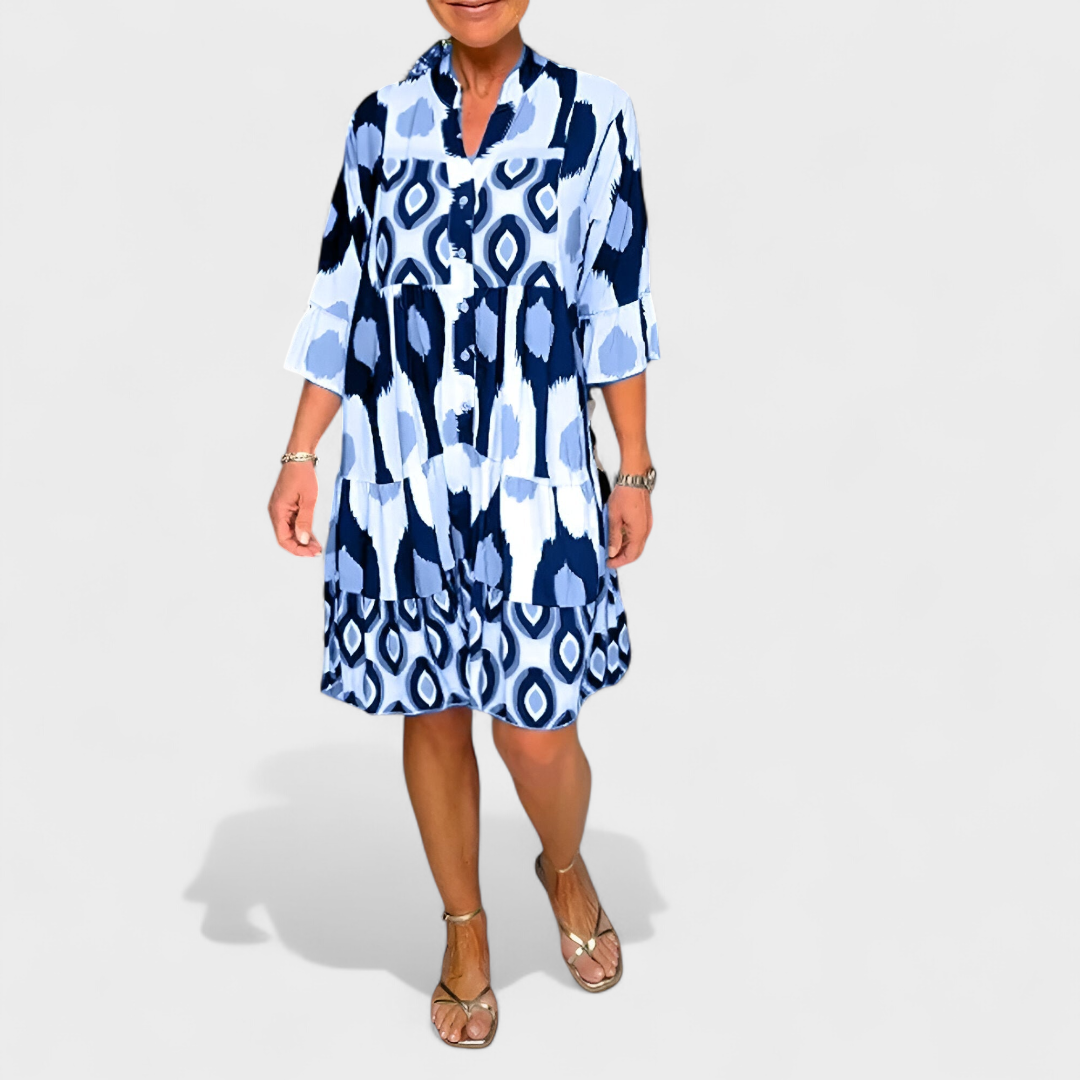 Suciana - Abito Con Scollo a V e Stampa Boho