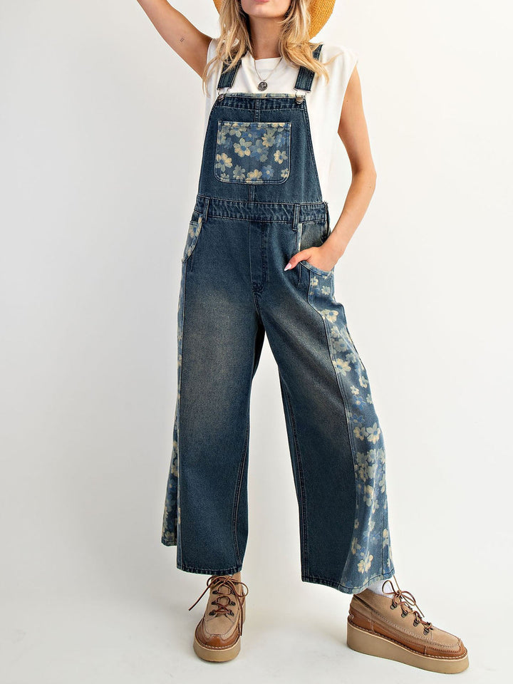 Yalita - Salopette in Denim con Fiori
