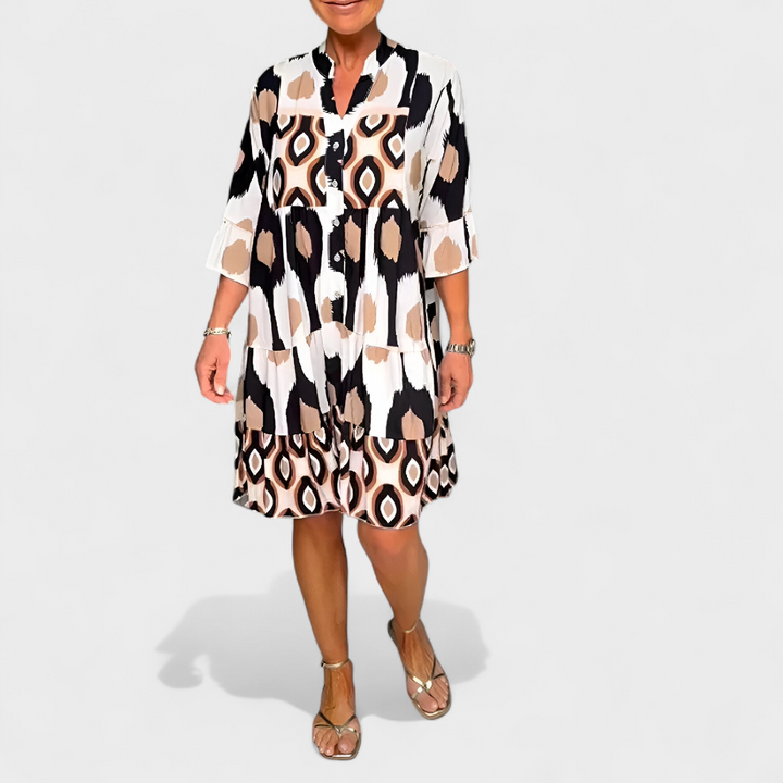 Suciana - Abito Con Scollo a V e Stampa Boho