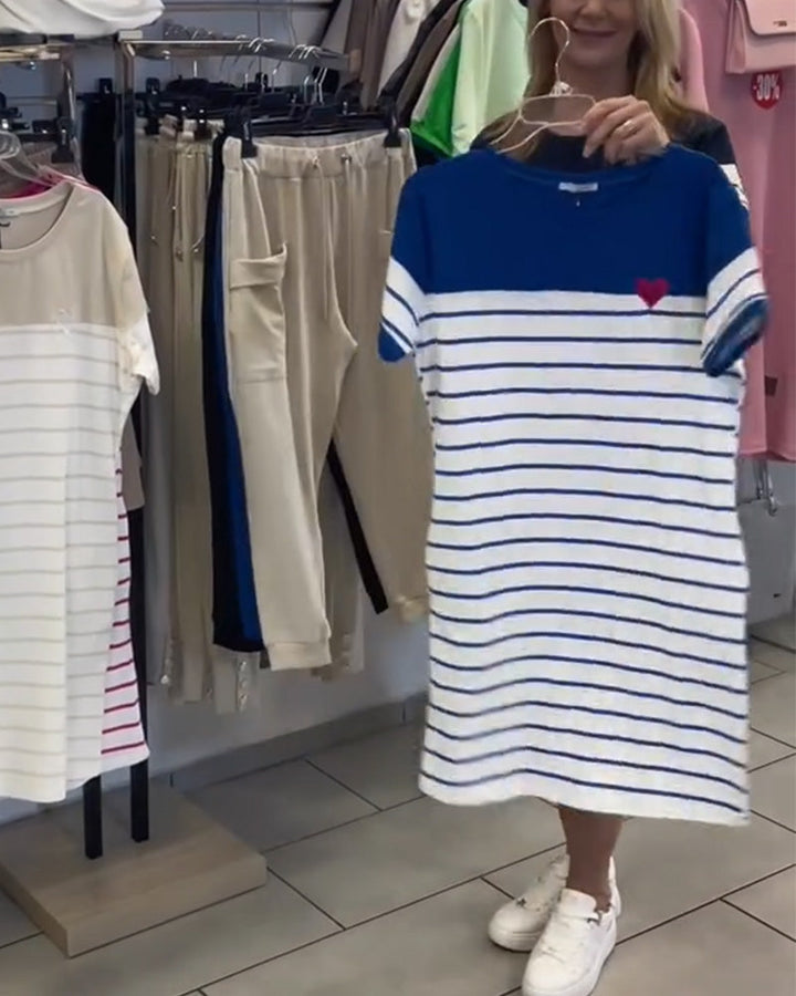 Luella - Abito Casual A Righe Con Scollo Rotondo
