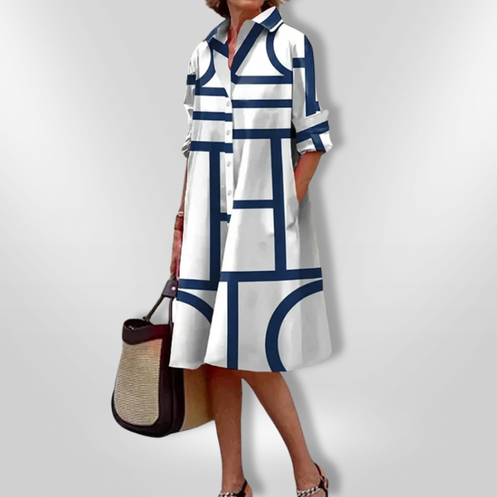 Lynna - Abito Midi Casuale Con Tasche E Bottoni