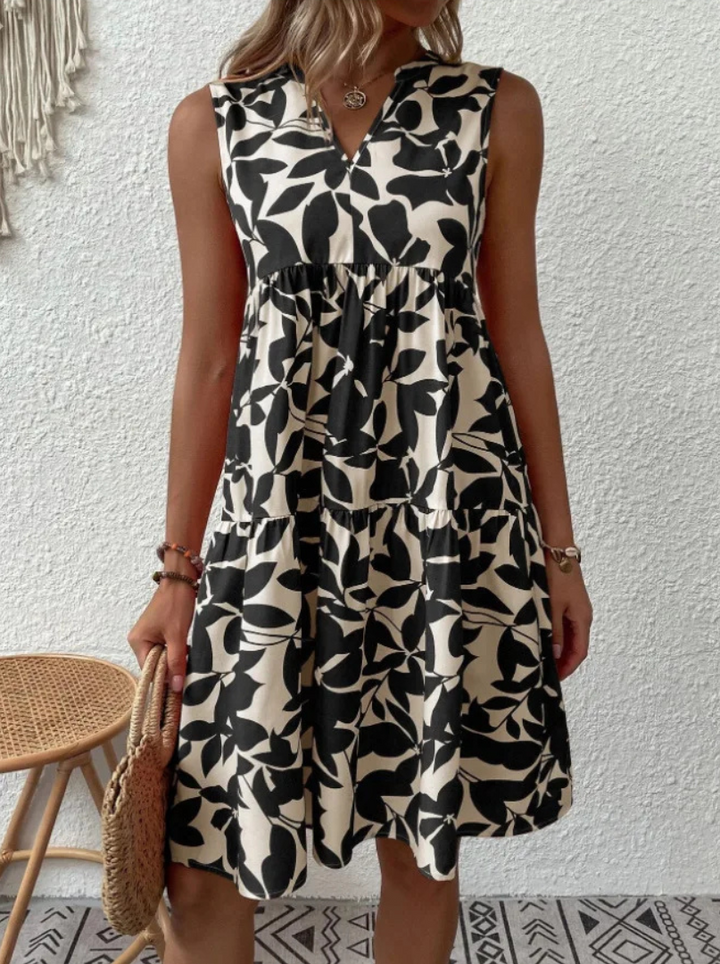 Greysen - Abito Senza Maniche Alla Moda Con Stampa Floreale