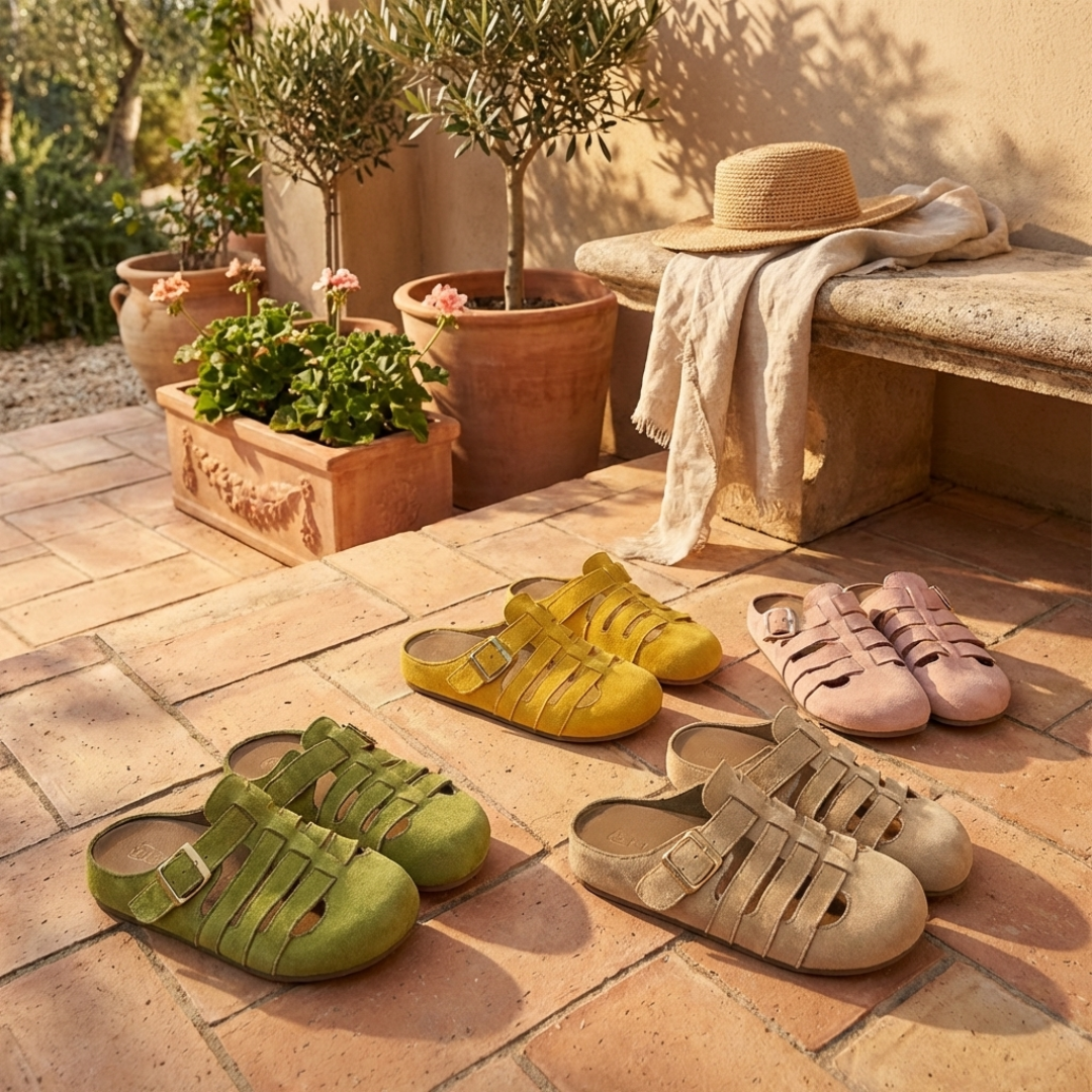 Natiy - Sandali Mules Slip-on in Pelle Scamosciata
