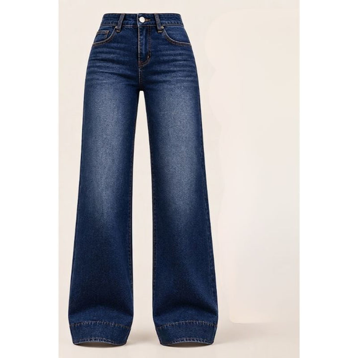 Naryna - Jeans a Gamba Larga e Vita Alta