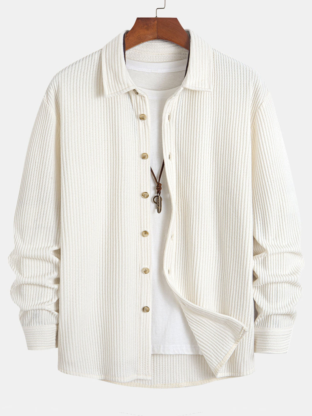 Hadrian - Camicia a maniche lunghe con trama a nido d'ape