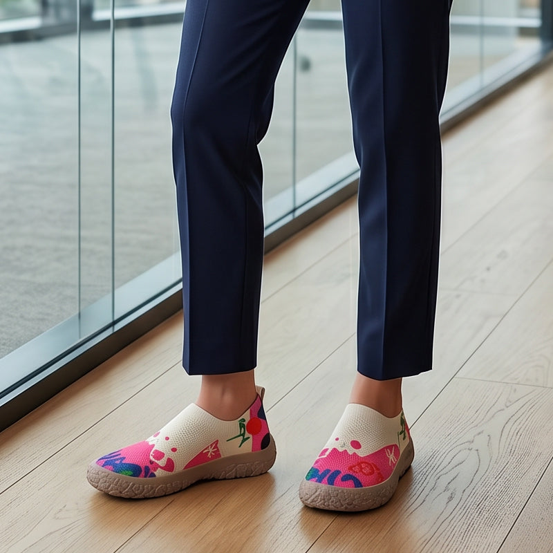 Farhia - Scarpe Slip-on Casual Con Stampa Artistica