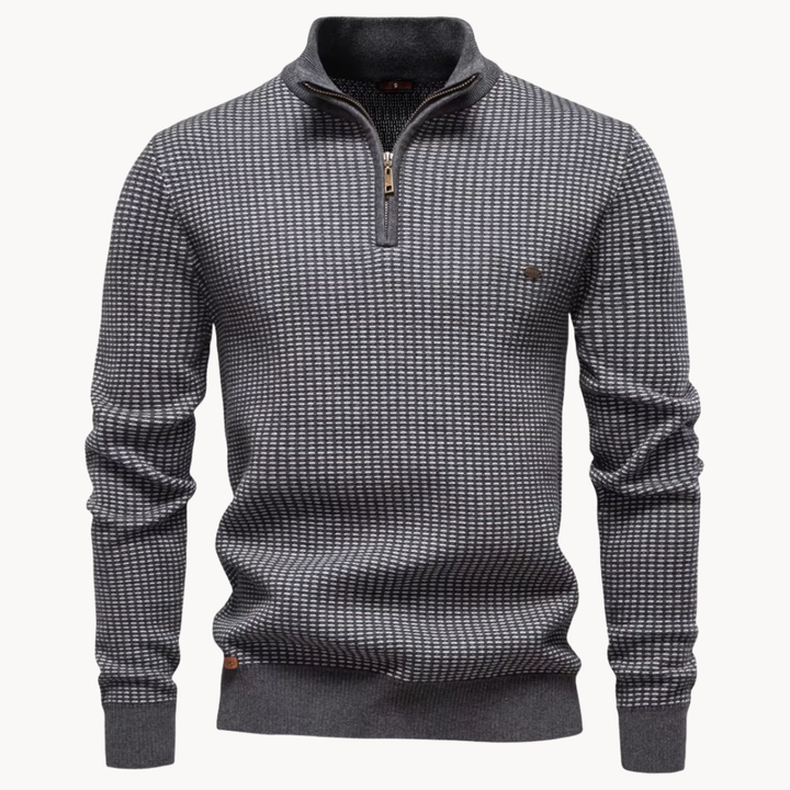 Limman - Maglione in Maglia Jacquard Con Mezza Zip