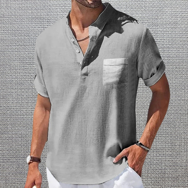 Anthony - Elegante Maglietta a Maniche Corte Con Taschino