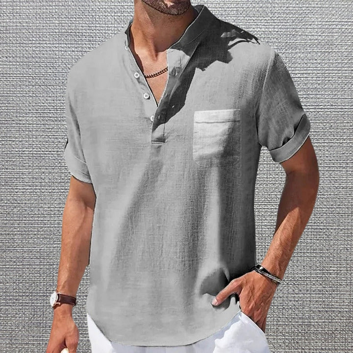 Anthony - Elegante Maglietta a Maniche Corte Con Taschino