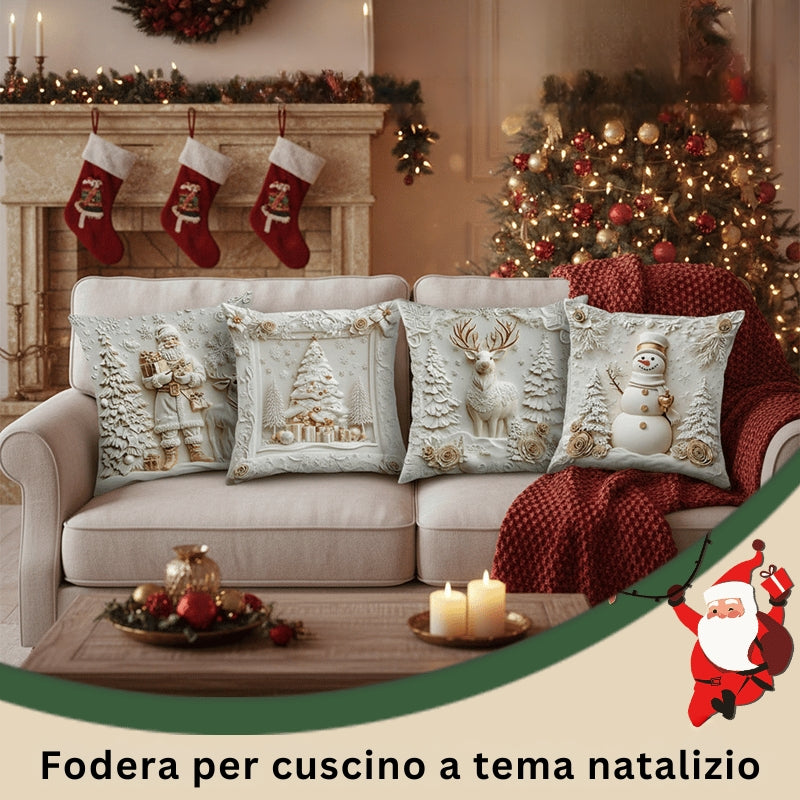 CozyFest - Fodera Per Cuscino a Tema Natalizio Per Decorazioni Domestiche
