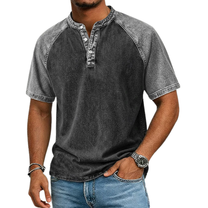 Lawson - Maglietta Henley Vintage Bicolore