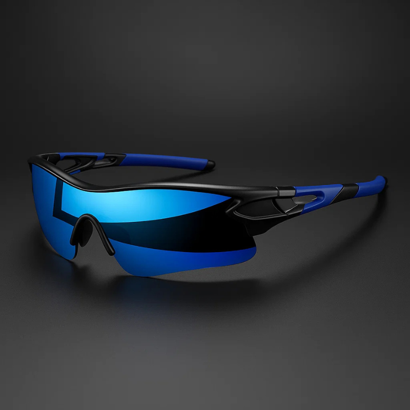 VeloShade - Occhiali da Sole Sportivi da Ciclismo Avvolgenti con Lenti a Specchio