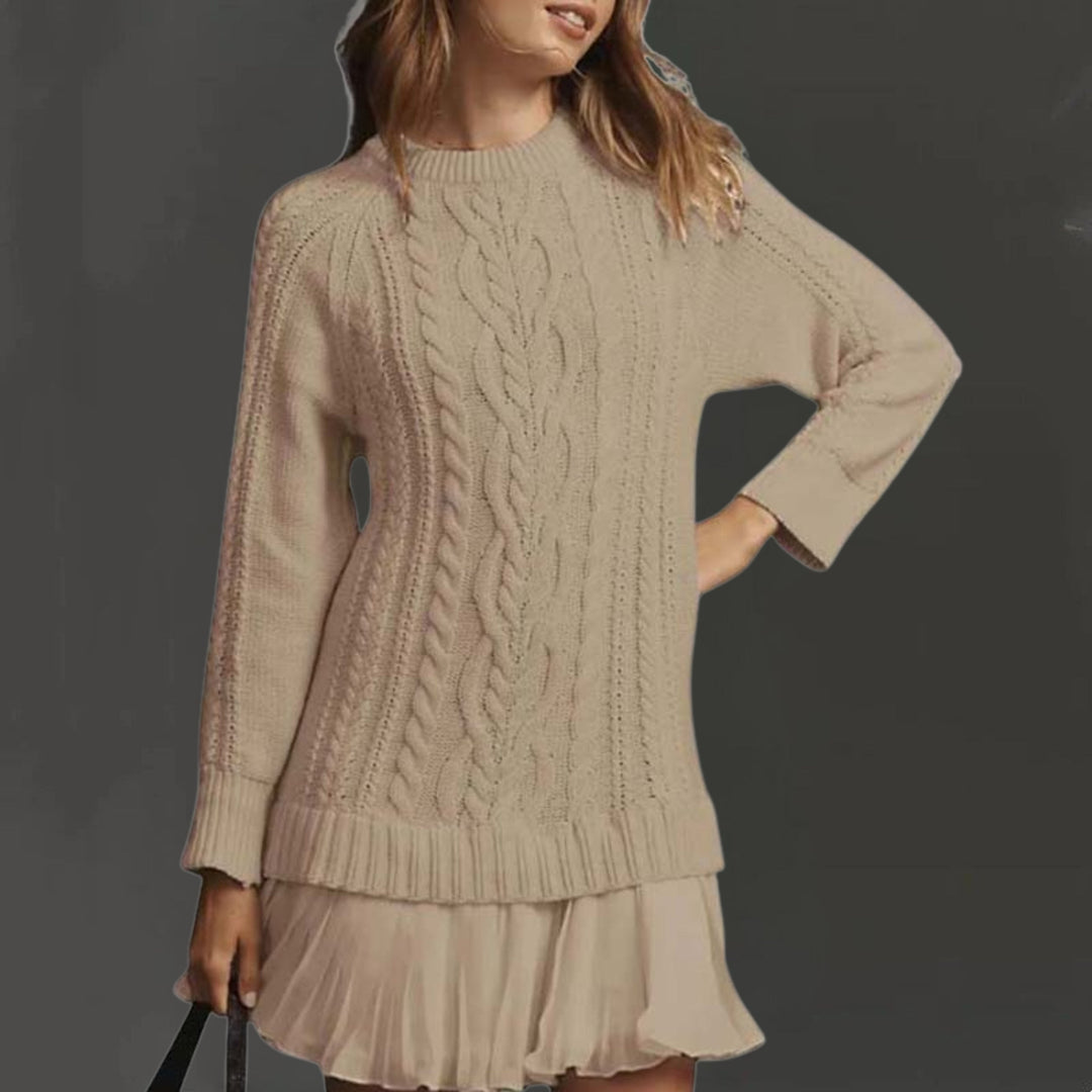 Kalena - Abito Mini Maglione Lavorato a Trecce