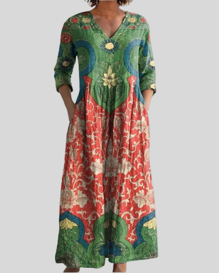 Bernadine - Abito Lungo Vintage a Fiori