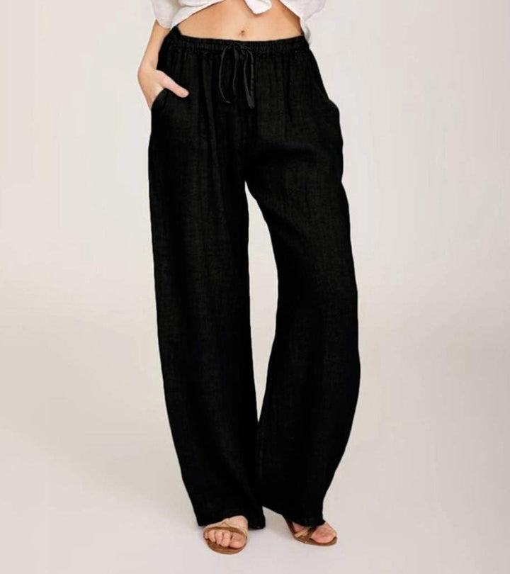 Maialen - Pantaloni Larghi In Lino Per l'estate