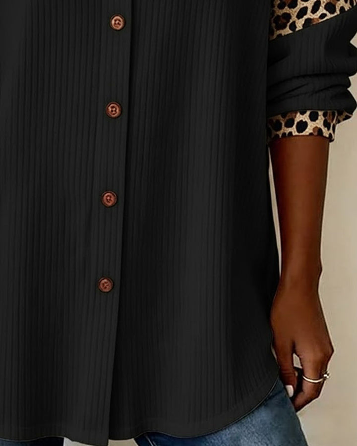 Jordana - Camicia Con Colletto Abbottonato e Stampa Leopardata