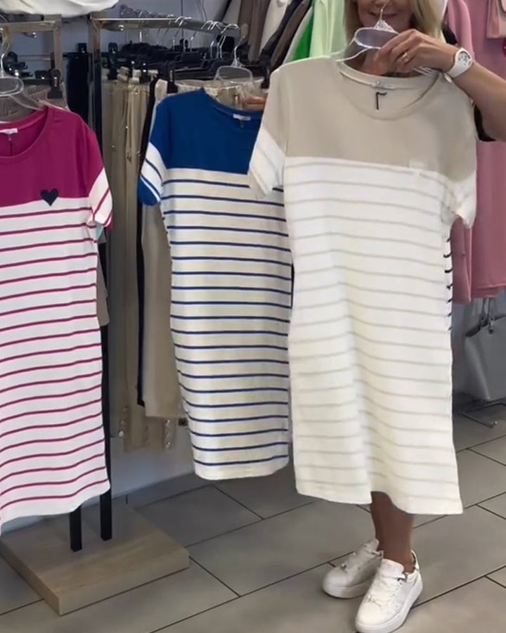 Luella - Abito Casual A Righe Con Scollo Rotondo