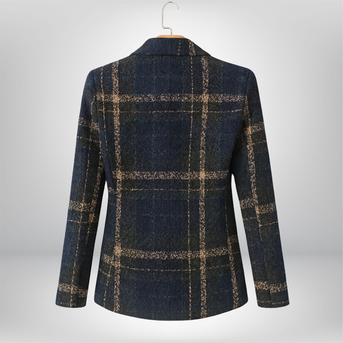 Kavina - Cappotto Classico in Lana a Quadri
