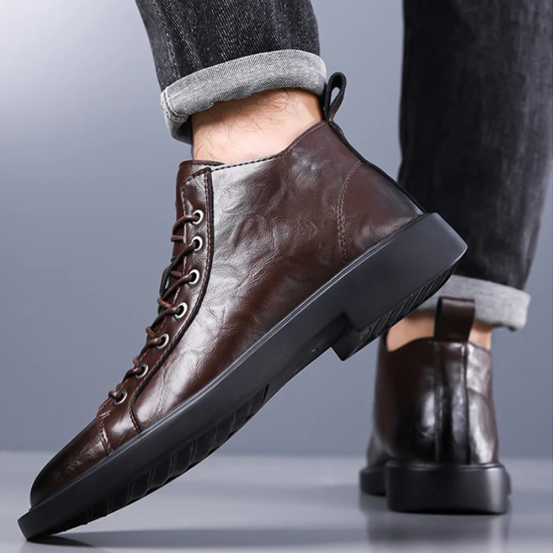 Ailton - Stivali in Pelle Con Lacci