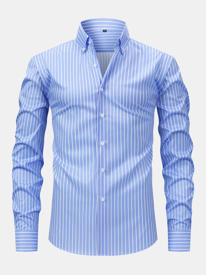 Curtis - Camicia a Righe Con Maniche Lunghe e Bottoni