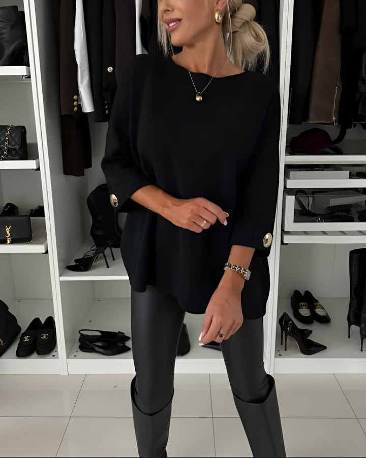 Sieglinde - Maglione Lavorato a Maglia Con Scollo Rotondo