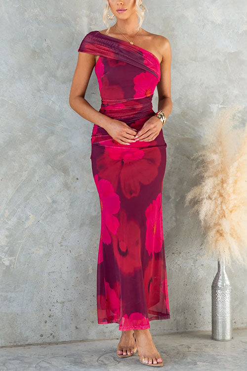 Lindsey - Elegante Abito Lungo Con Stampa Floreale