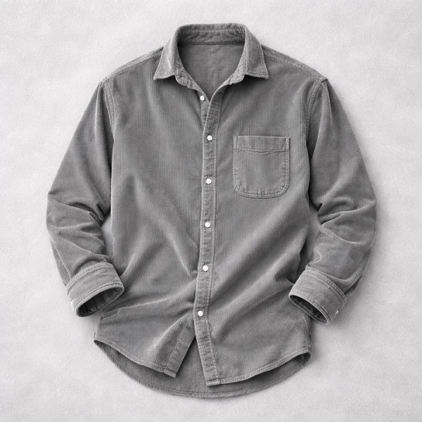 Heshan - Camicia in Velluto a Coste Con Bottoni