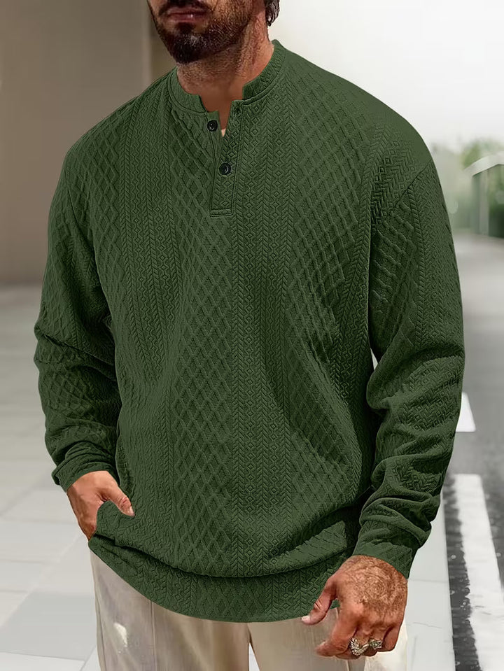 Mathew – Maglione Henley a Maniche Lunghe In Maglia Geometrica