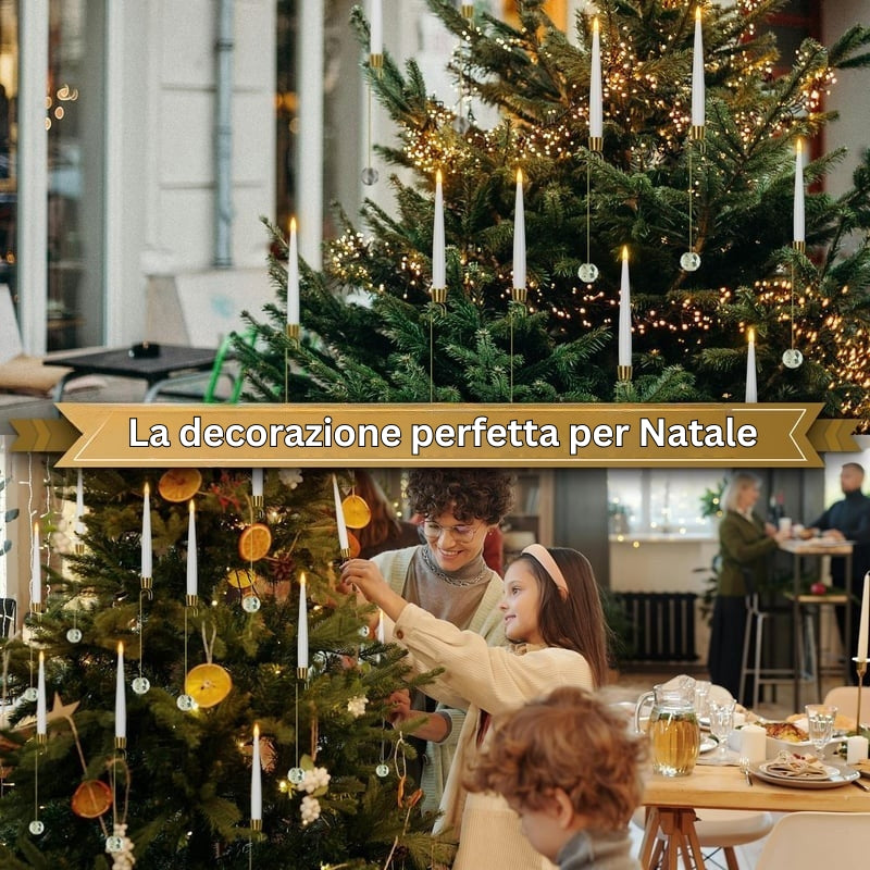 TreeLume - Candele LED Per Albero Di Natale Con Gancio a Sfera Di Cristallo