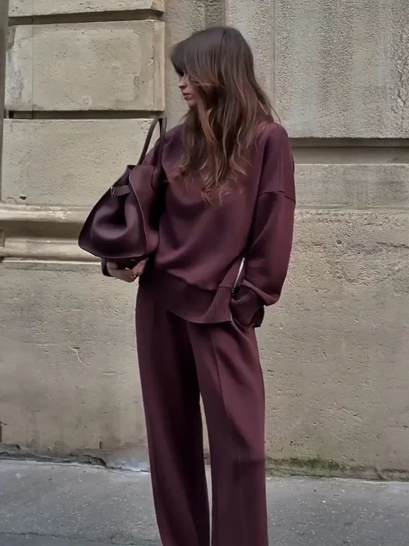 Nogaelle - Elegante Set Felpa Dalla Vestibilità Morbida