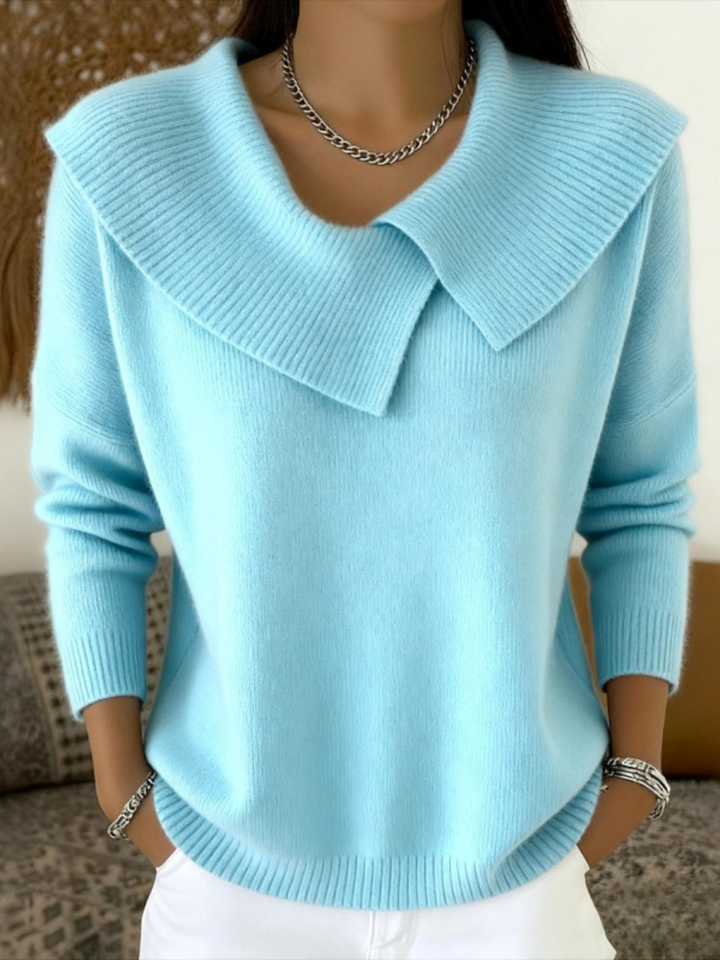 Jitka - Maglione Lavorato a Maglia Con Collo Stile Marinaio