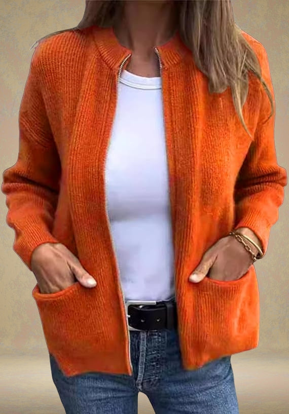 Marsha - Cardigan Autunnale Con Cerniera
