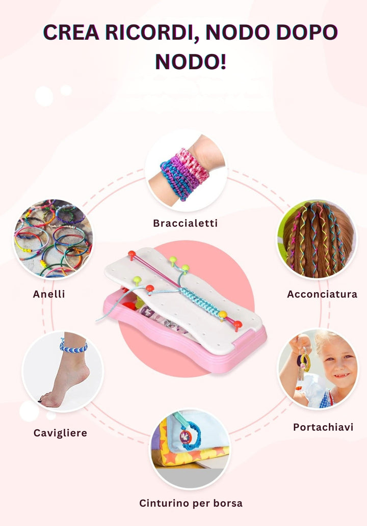 CharmCraft - Kit Fai Da Te Per Intrecciare Cordicelle a Mano