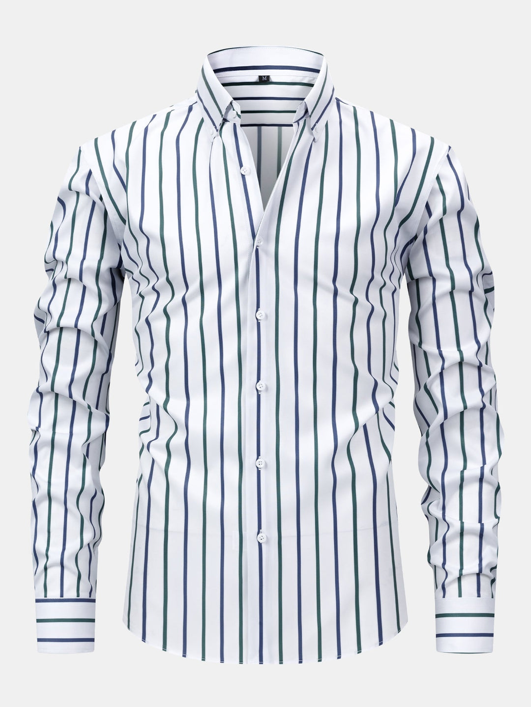 Burt - Camicia a Righe a Maniche Lunghe con Bottoni