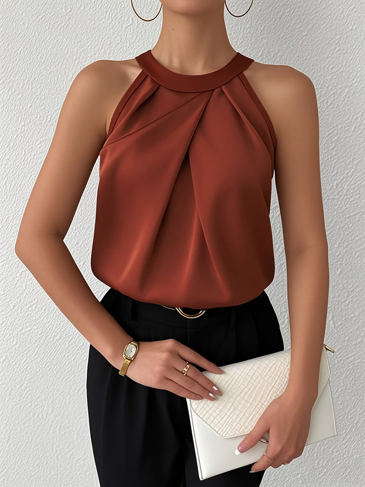 Cerys - Elegante Camicetta Senza Maniche In Poliestere