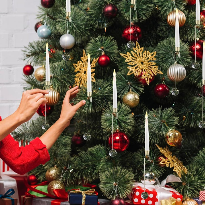 TreeLume - Candele LED Per Albero Di Natale Con Gancio a Sfera Di Cristallo