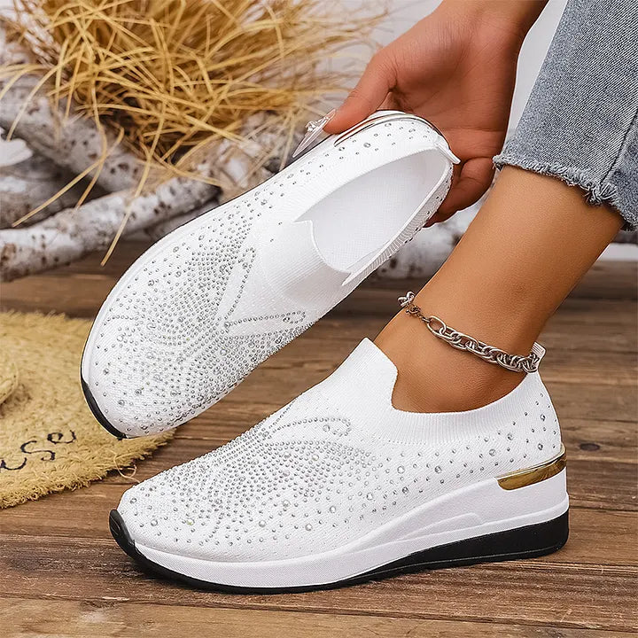 Josia - Sneakers Slip-on Con Motivo a Farfalla in Strass
