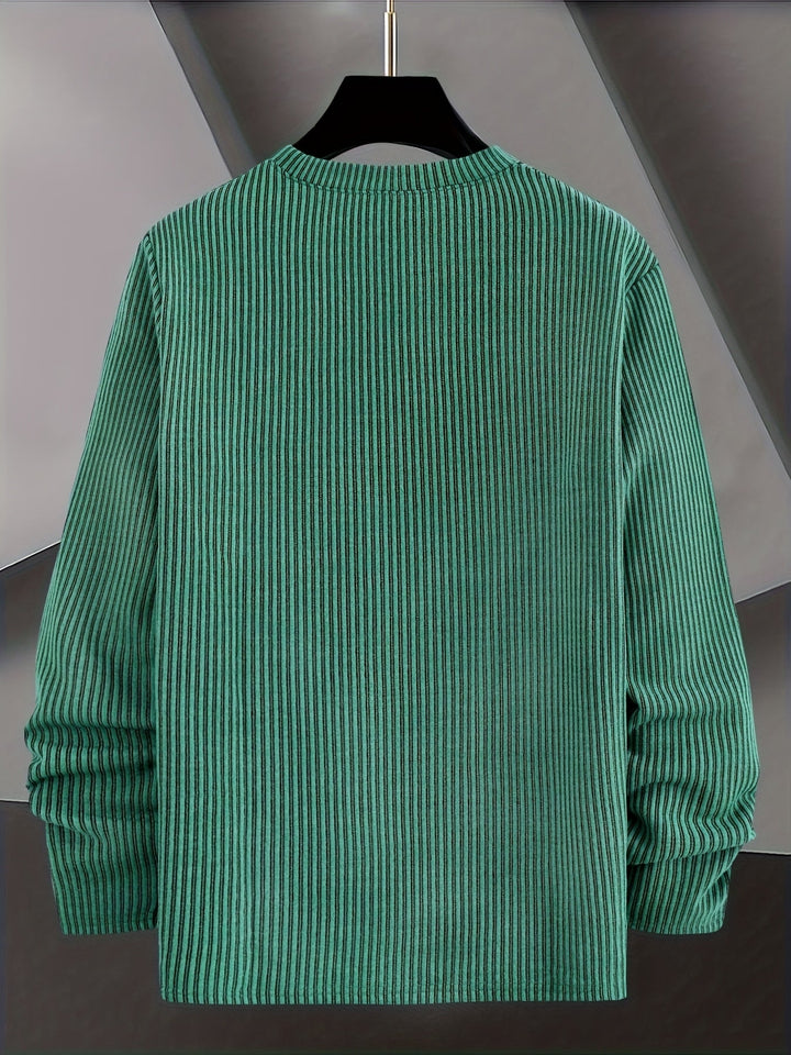 Dionisio - Maglione in Maglia a Coste con Collo Rotondo