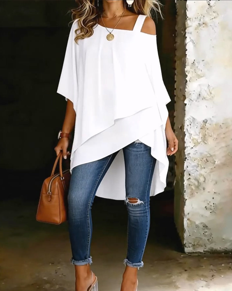 Aurona - Camicetta Casual Con Spalle Scoperte E Taglio Asimmetrico