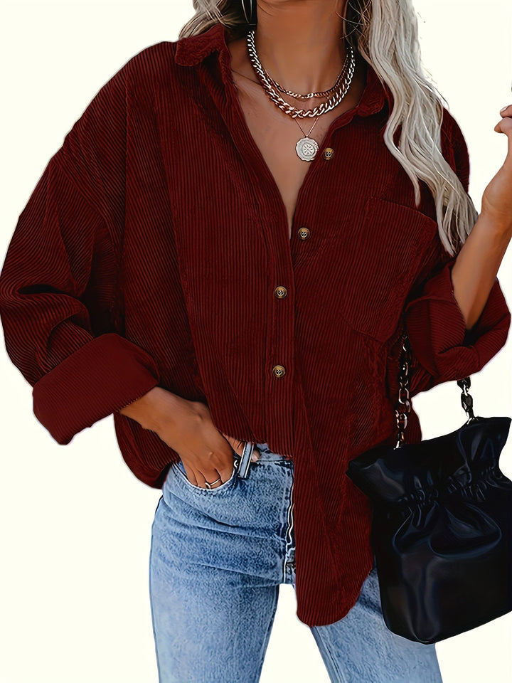 Gliosmar - Camicia Primaverile a Maniche Lunghe Con Tasca