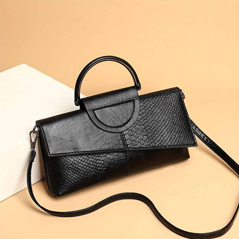 Geetika - Borsa Retrò in Pelle Di Coccodrillo Con Cerniera