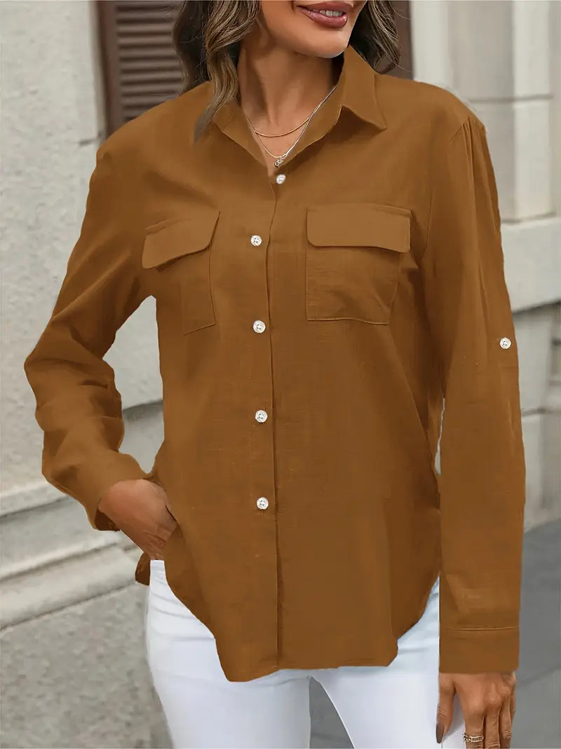 Athena - Camicia In Cotone Con Tasche Frontali