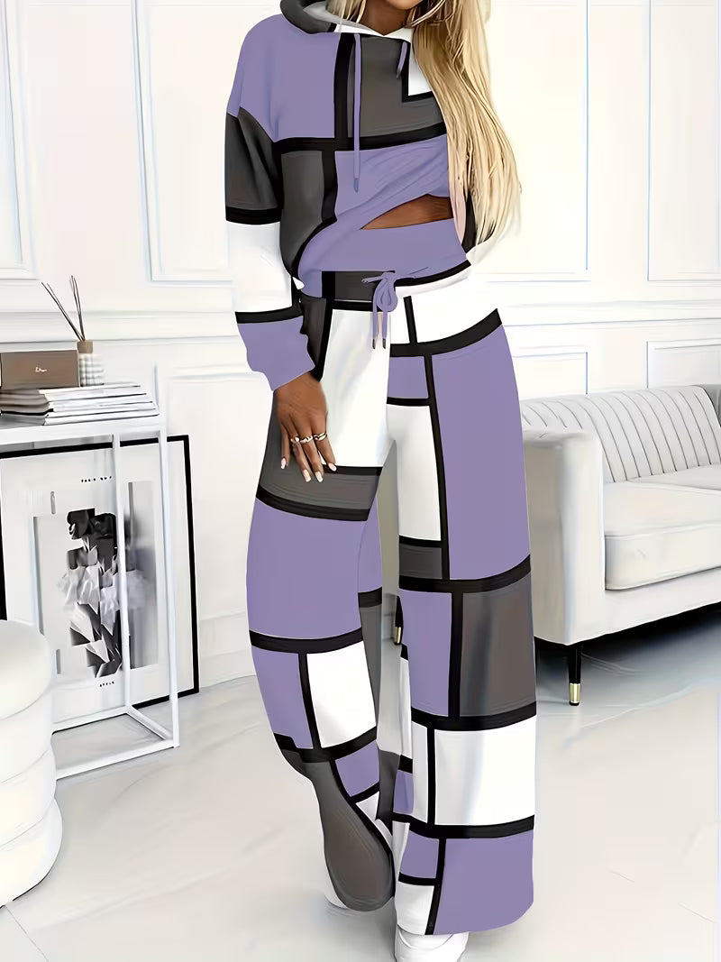 Loana - Set Casual a Due Pezzi Con Blocchi Di Colore