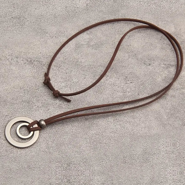 UnityRings - Collana Unisex Con Pendente a Doppio Cerchio