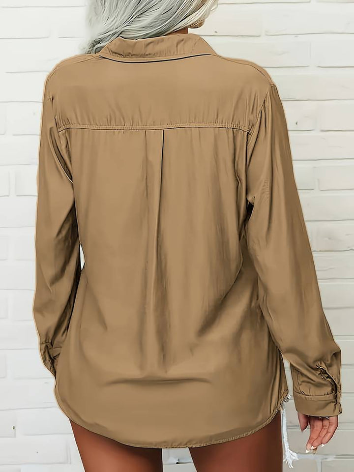 Amani - Camicia Con Revers a Bottoni E Petto Ampio